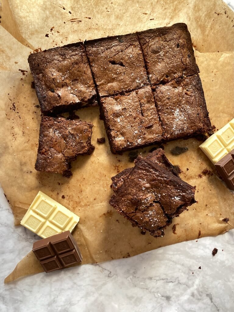 Fudgy & Easy Triple Chocolate Brownies